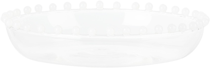 Fazeek White Pearl Platter In Clear & White