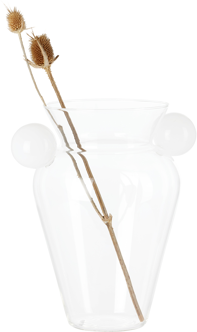 Fazeek Geo Urn Vase In Clear & White