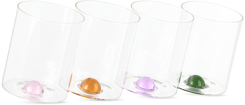 Fazeek Multicolor Limited Edition Balance Glasses Set, 4 Pcs In Transparent