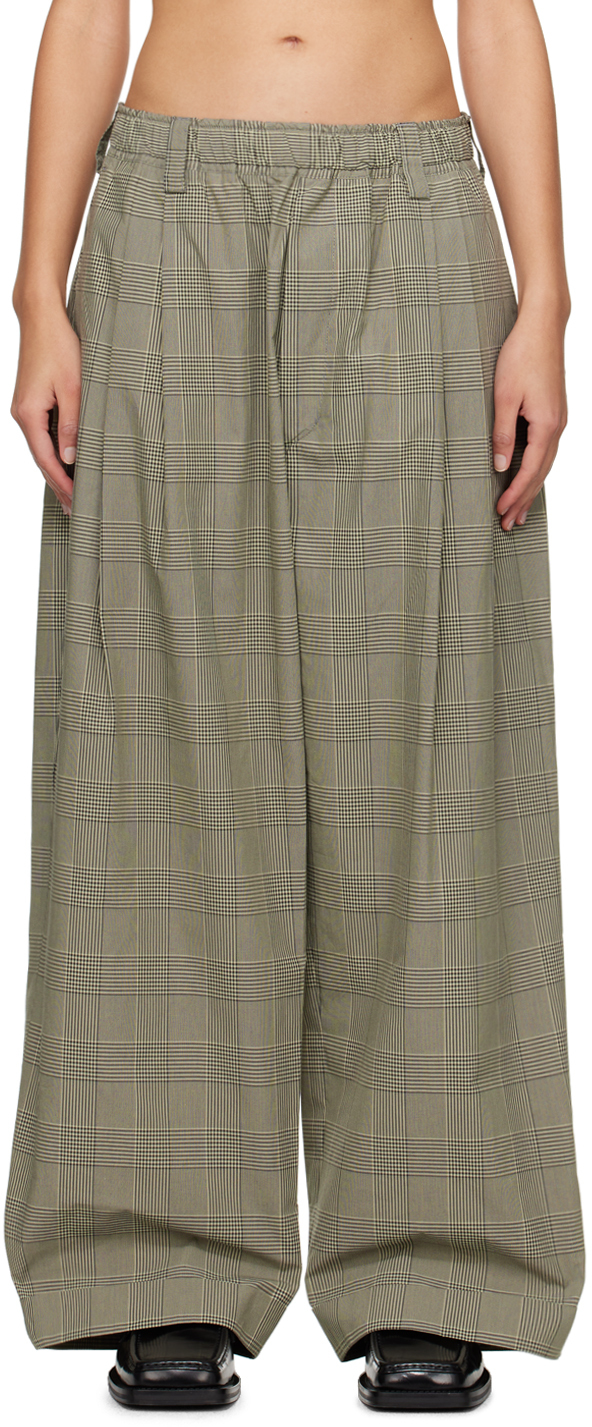 Taupe Check Trousers