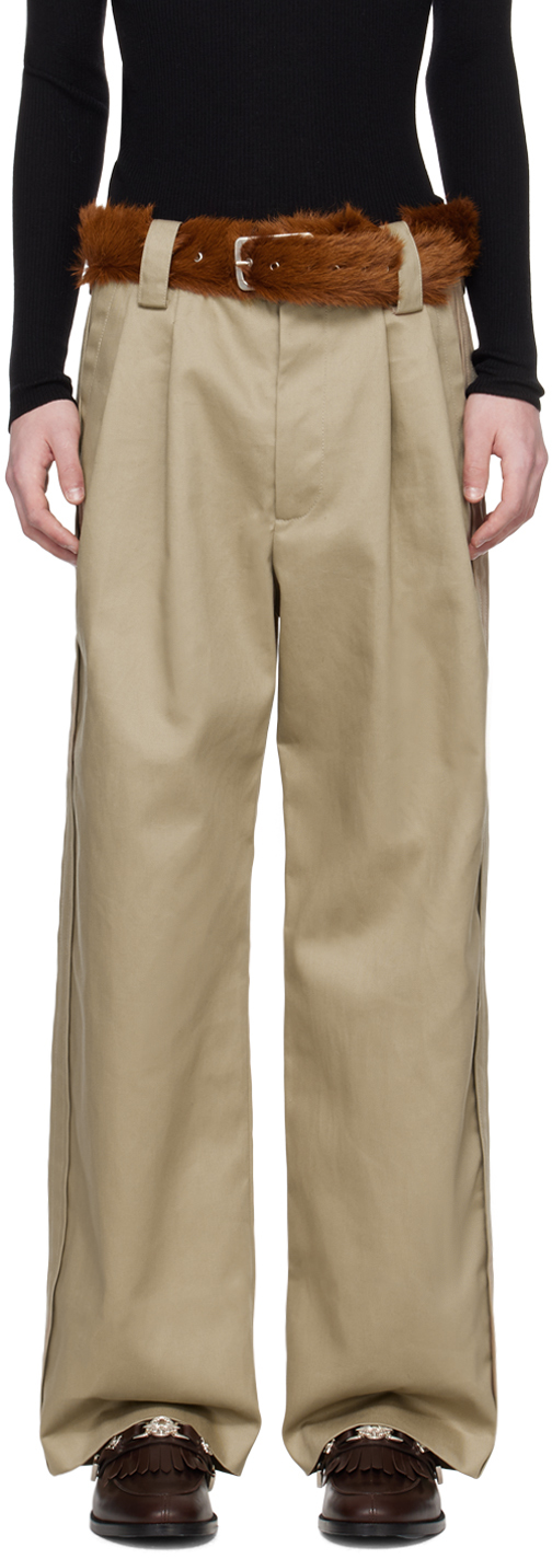 Taupe Pleated Trousers