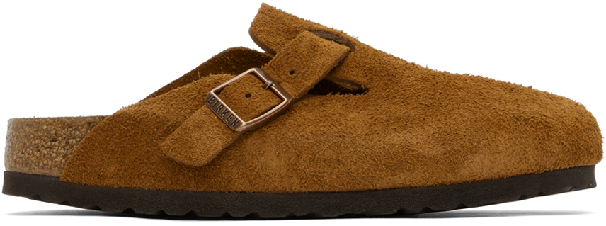 Birkenstock: タン ナロー Boston Soft Footbed クロッグ