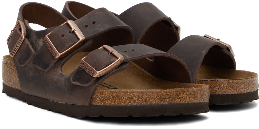 Birkenstock Milano Double-strap Slingback Sandals In Habana