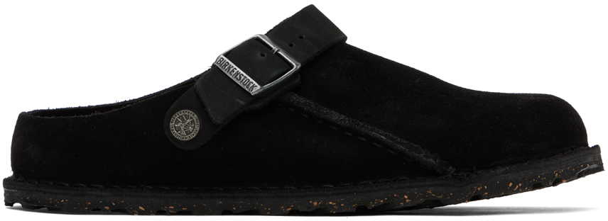 Shop Birkenstock Black Regular Lutry Loafers In Black Suede