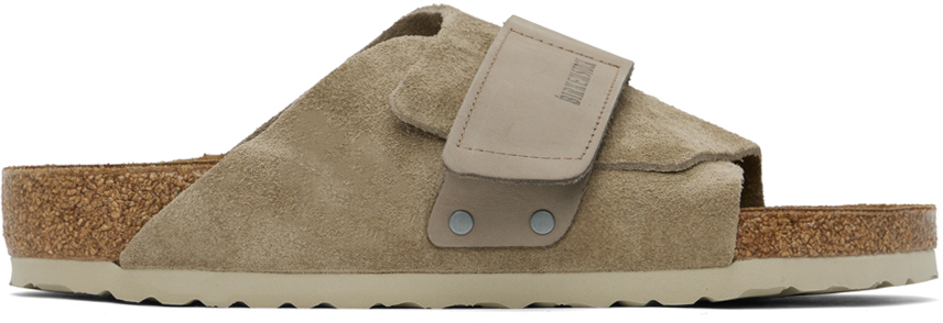 Birkenstock Womens Kyoto Sandals In Taupe In Taupe Suede/nubuck
