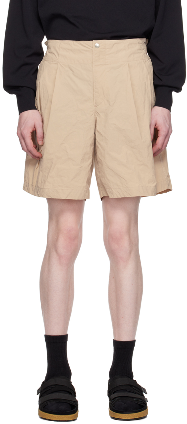 Kolor Beige Pleated Shorts In A-beige
