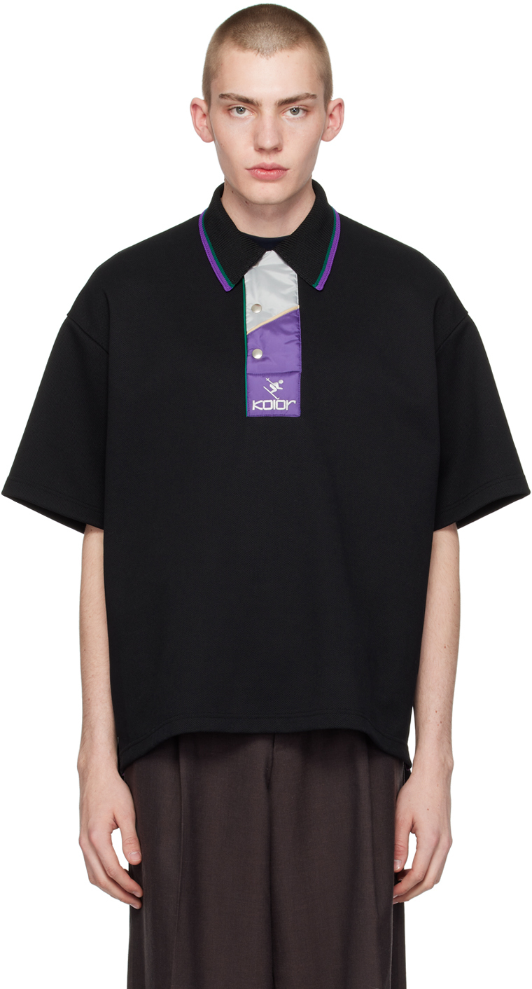 Black Padded Placket Polo