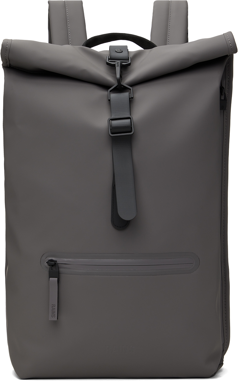 Gray Rolltop Rucksack Backpack