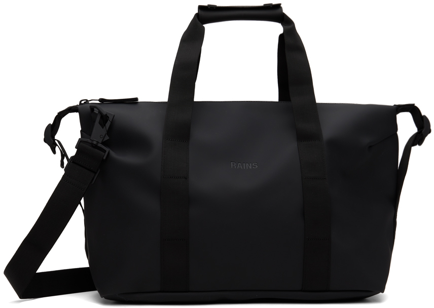 Black Hilo Weekend Small Duffle Bag by RAINS on Sale