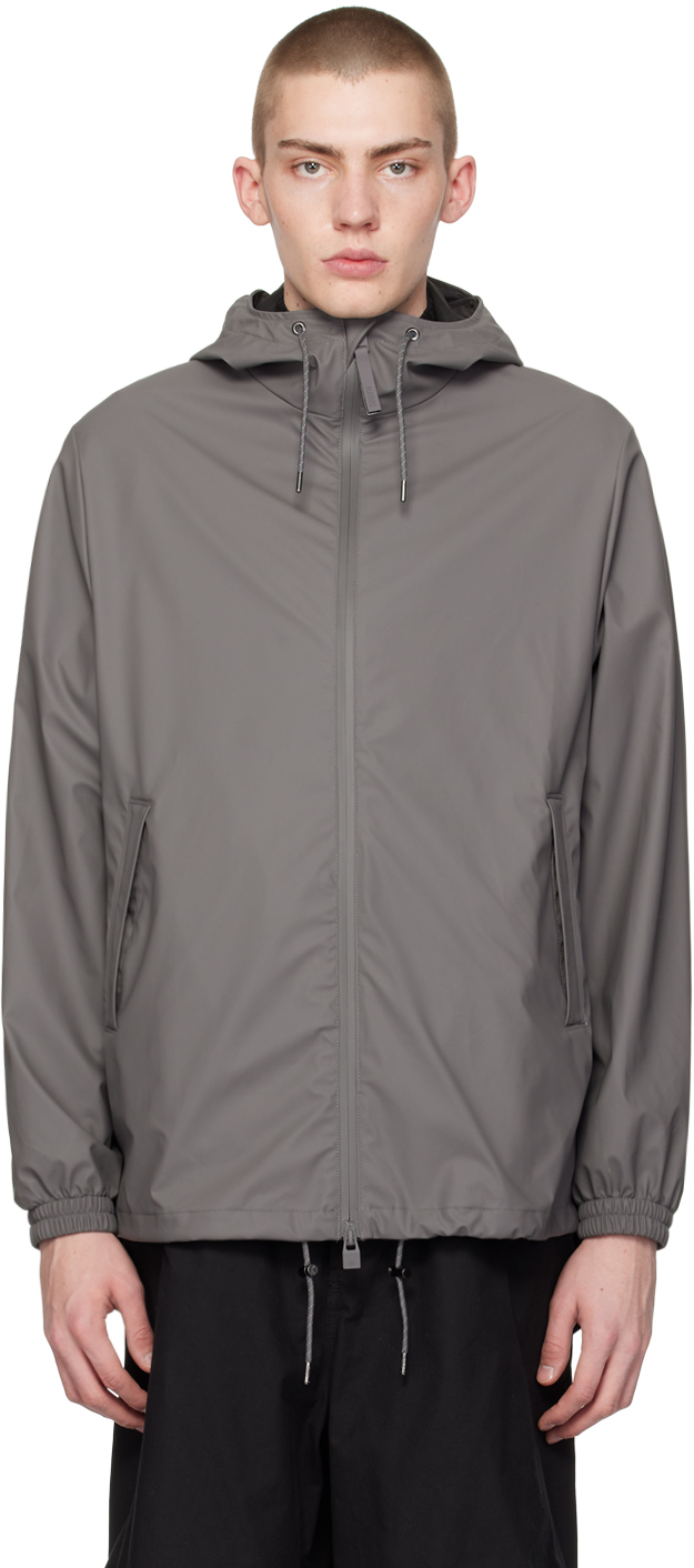 Gray Storm Breaker Jacket by RAINS on Sale