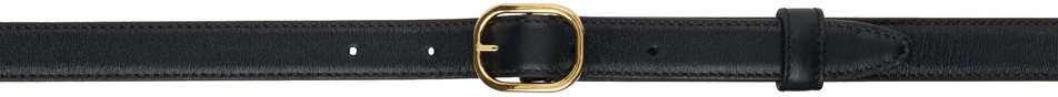 Husbands Black Thin Nappa Leather Belt