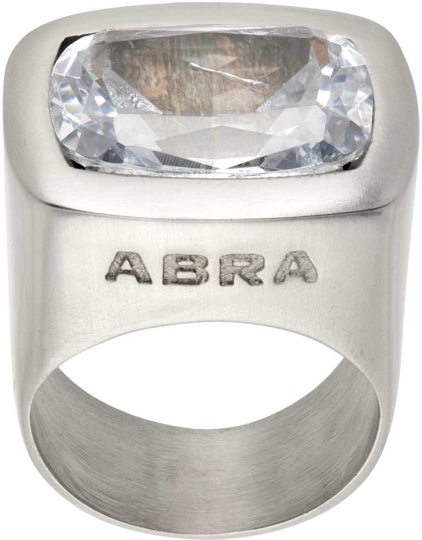 Abra Silver  Ring In Silver White