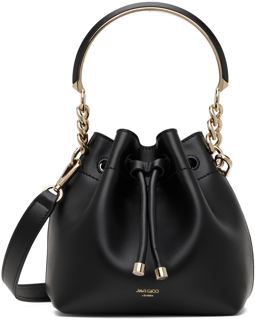 Jimmy Choo: Black Bon Bon Bucket S Bag | SSENSE