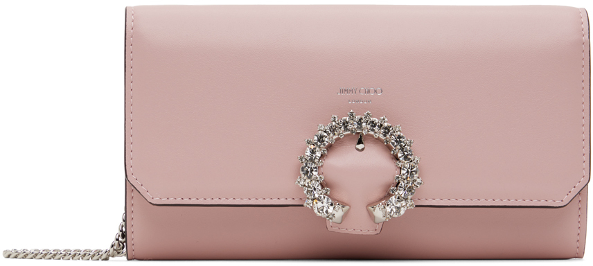 Jimmy Choo Pink Wallet Bag In Rose/silver