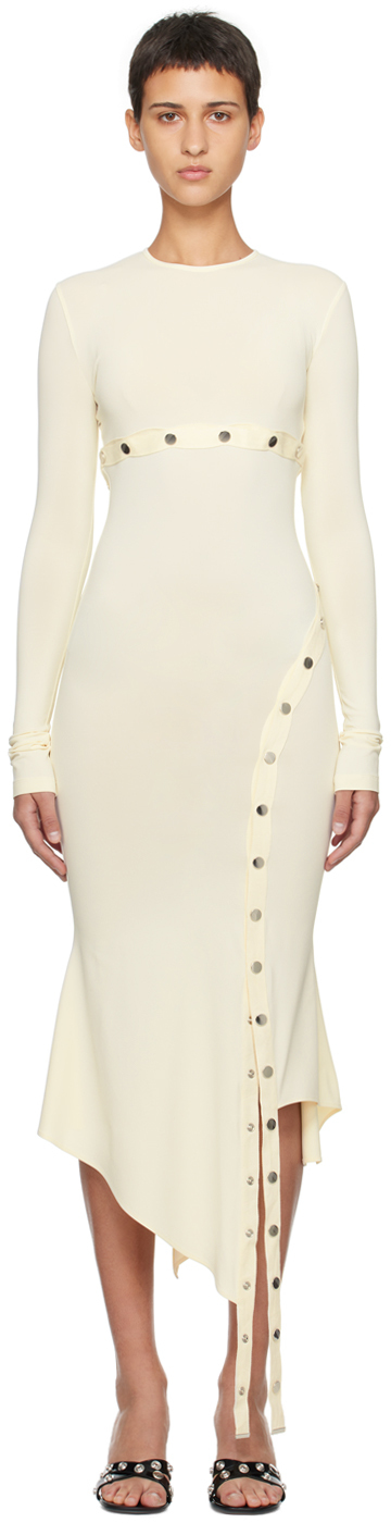 Off-White Studded Midi Dress by The Attico on Sale