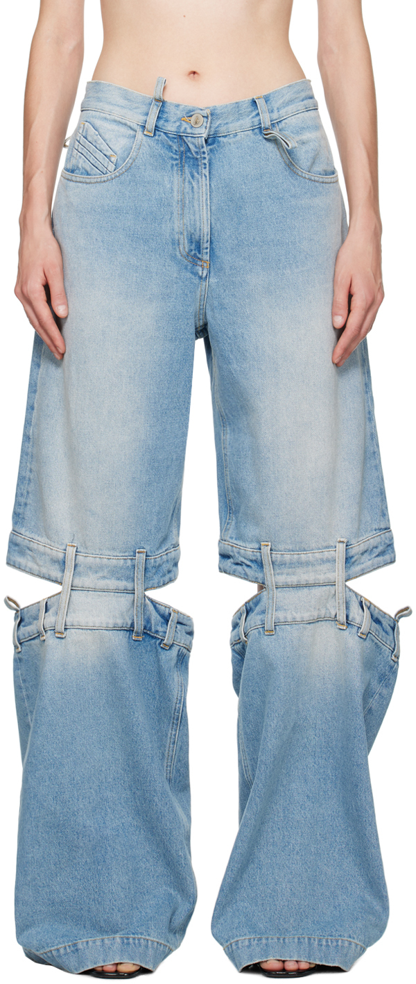 Blue Long Jeans by The Attico on Sale