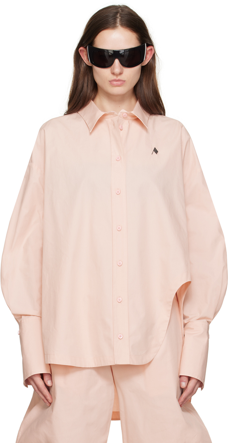 Shop Attico Pink Diana Shirt In 589 Soft Pink