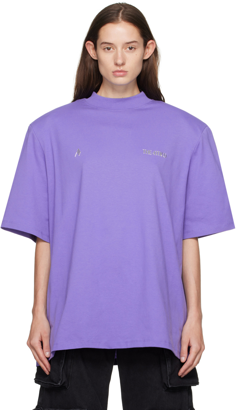 Shop Attico Purple Kilie T-shirt In 012 Violet