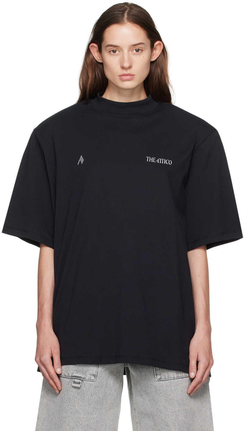 Shop Attico Black Kilie T-shirt In 100 Black
