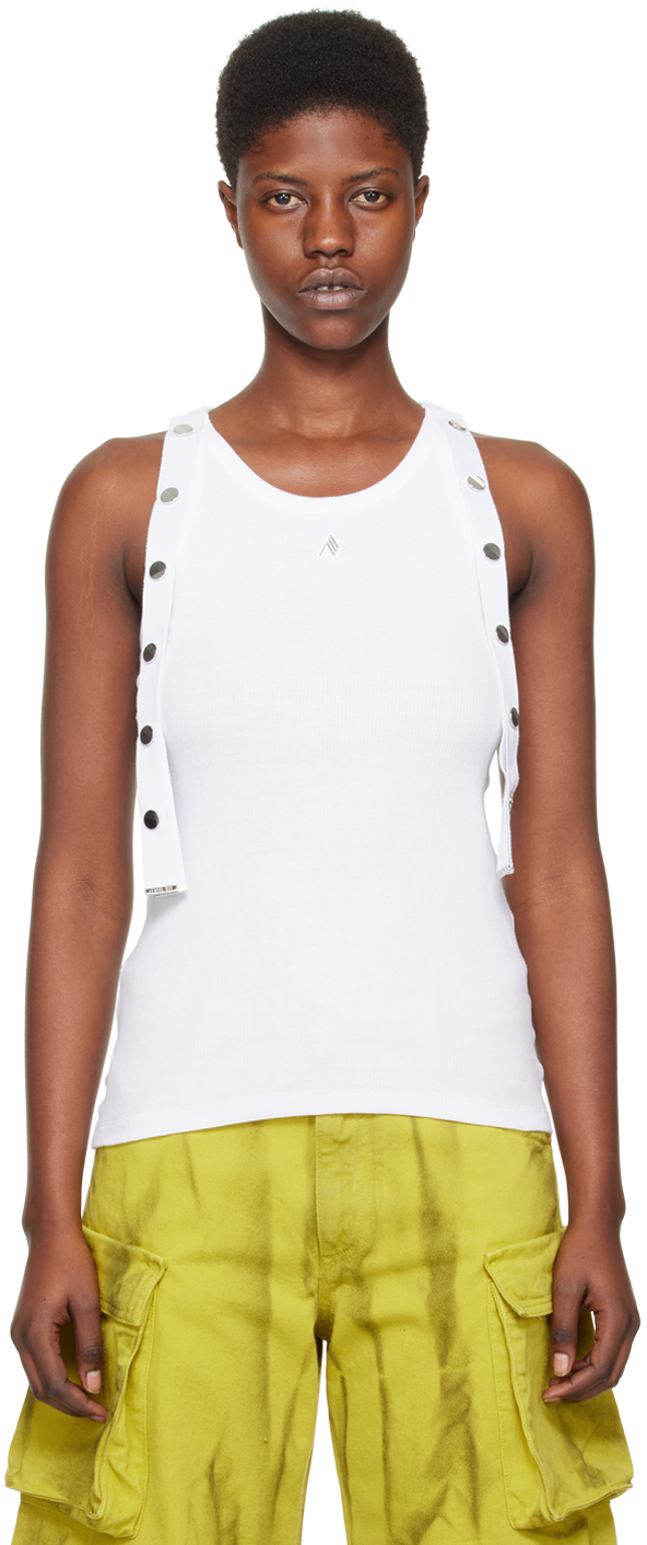 White Studded Tank Top