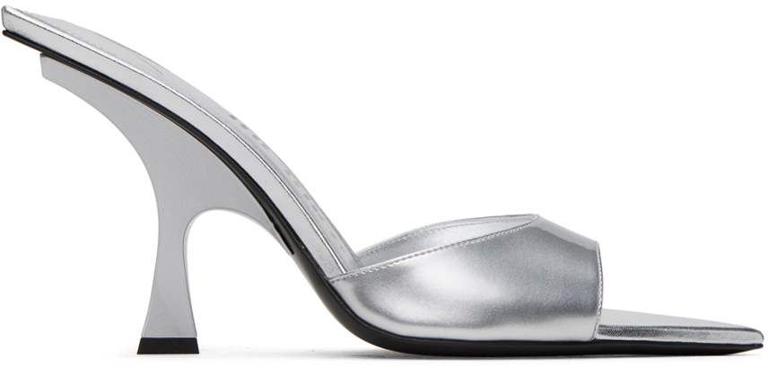 Silver Ester Mules by The Attico on Sale
