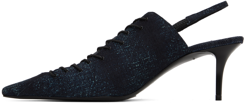 Jimmy Choo + Jean Paul Gaultier 60 Denim Slingback Pumps In Denim/black