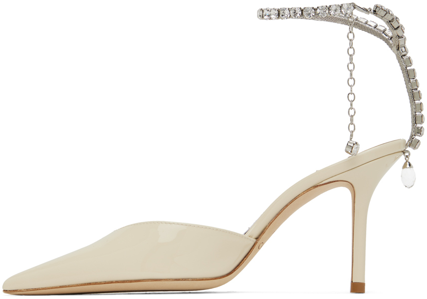 Jimmy Choo Saeda 85 Crystal-embellished Pumps In Linen/crystal