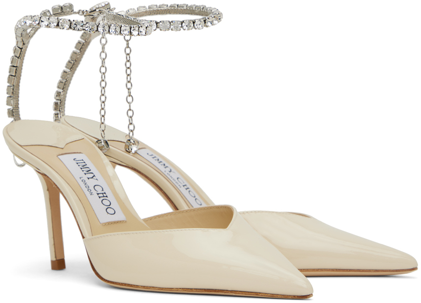 Jimmy Choo Saeda 85 Crystal-embellished Pumps In Linen/crystal