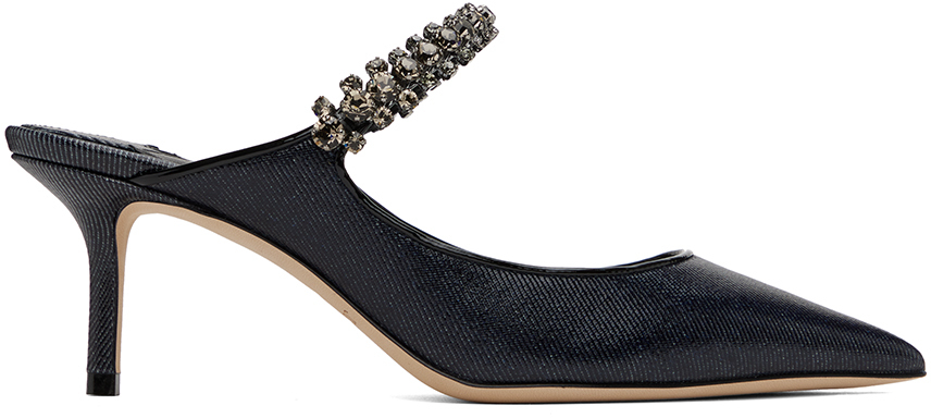 Luxury shoes for women - Jimmy Choo Kix 65 ankle boot in black mesh with  crystal ornament