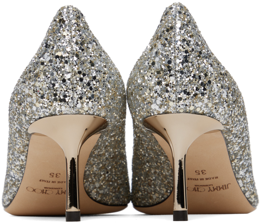 Jimmy Choo Silver Romy 60 Heels In Champagne