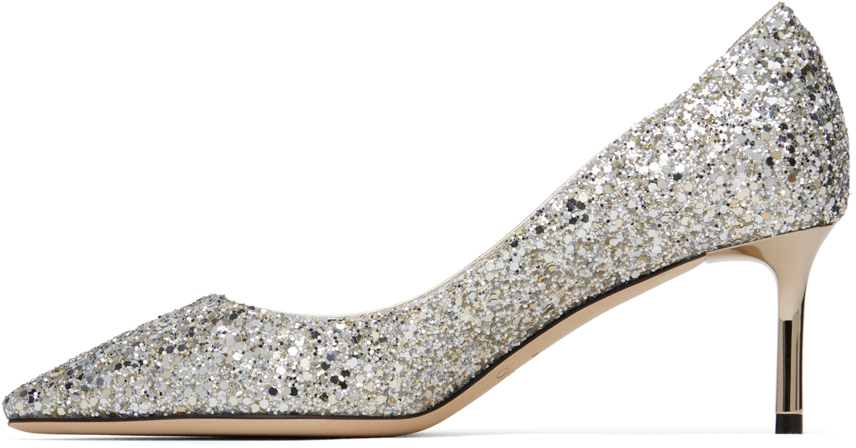 Jimmy Choo Silver Romy 60 Heels In Champagne