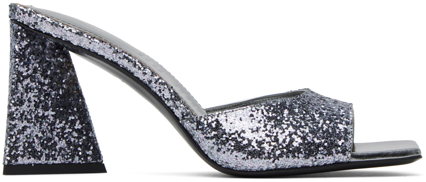 Devon'' silver and black mule for Women