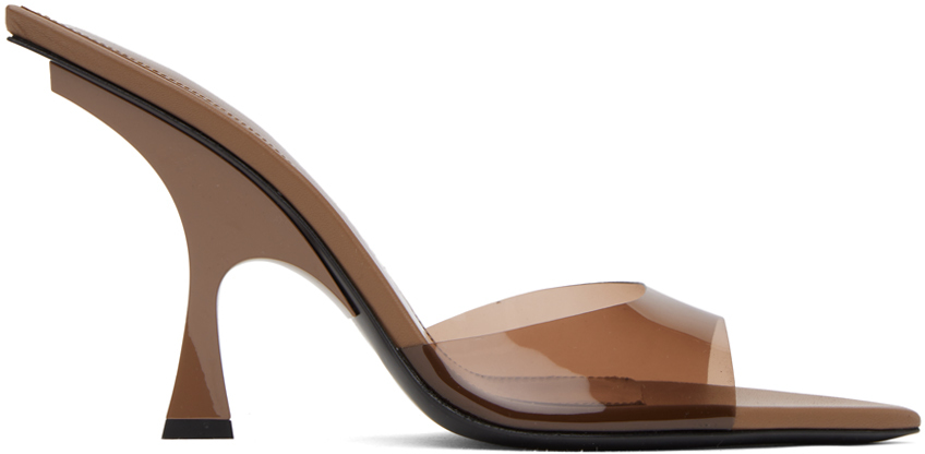 Shop Attico Brown Ester Heeled Sandals In 590 Chocolate