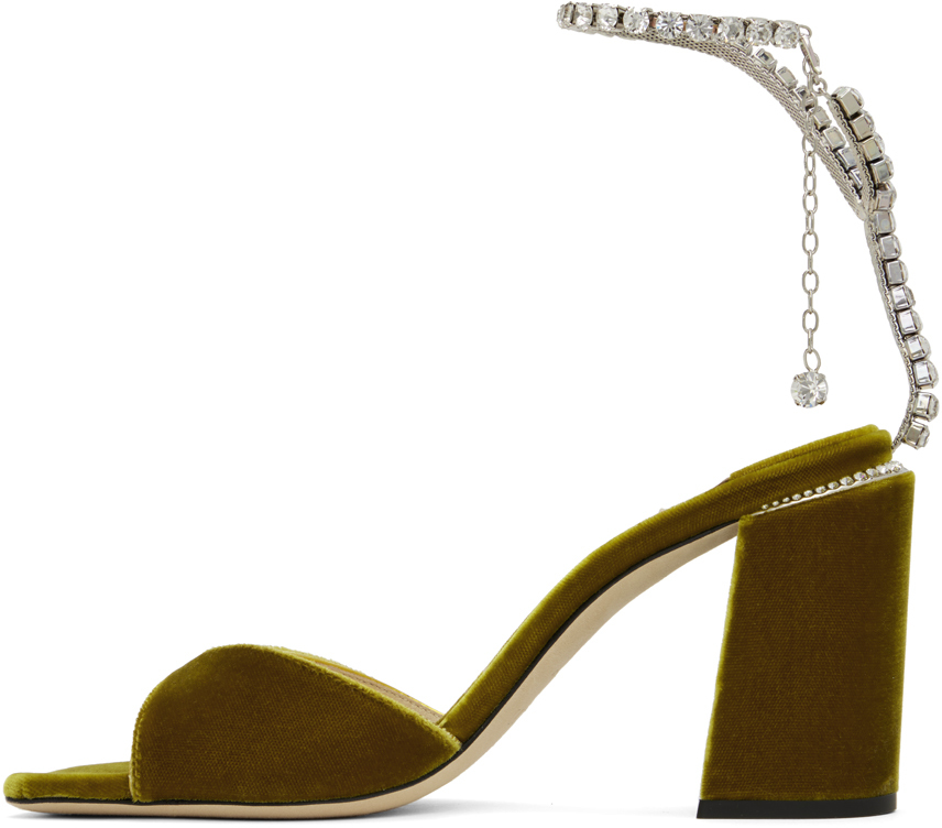 Jimmy Choo Saeda 100mm Sandals In Citrine/crystal