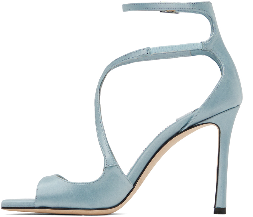 Jimmy Choo Ssense Exclusive Blue Azia 95 Heeled Sandals In Ice Blue