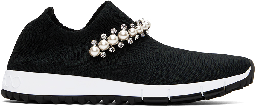 Jimmy Choo Black Verona Sneakers In Black/white
