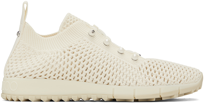 Shop Jimmy Choo Off-white Veles Sneakers In X Latte Mix