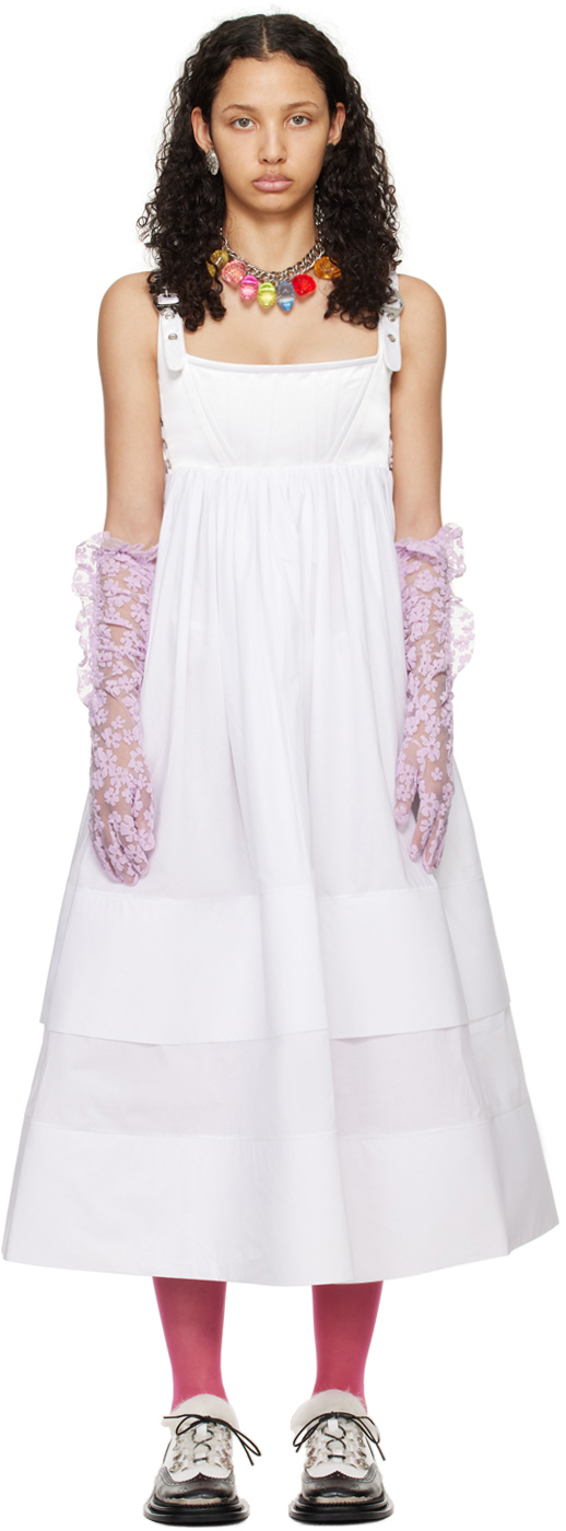 White Foray Midi Dress