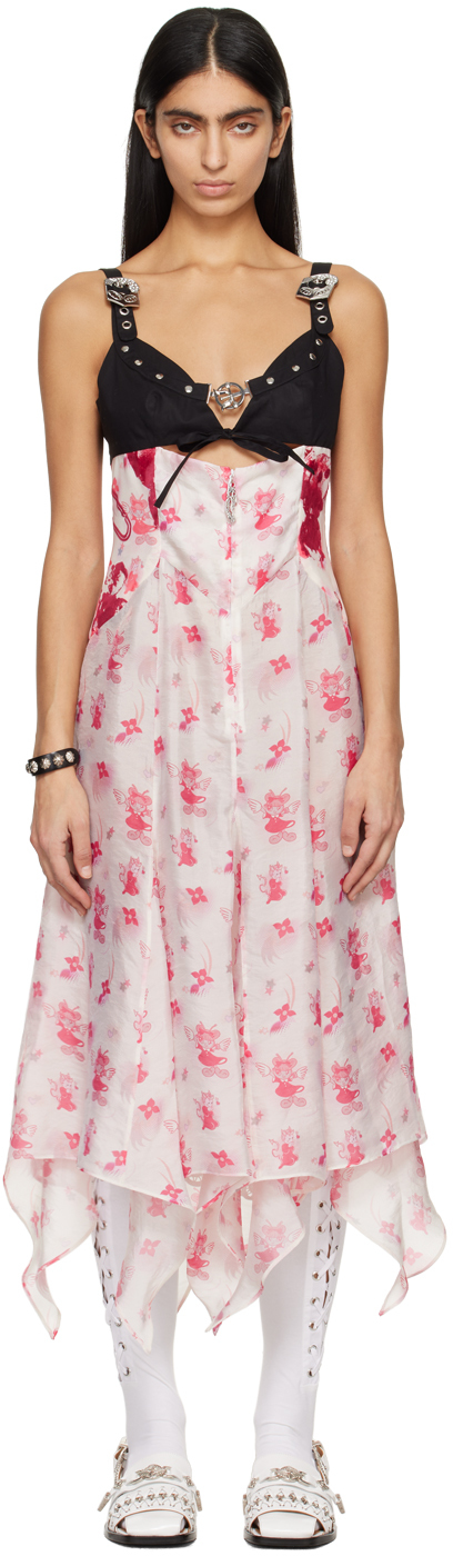 Shop Chopova Lowena Pink Suski Midi Dress In Multi