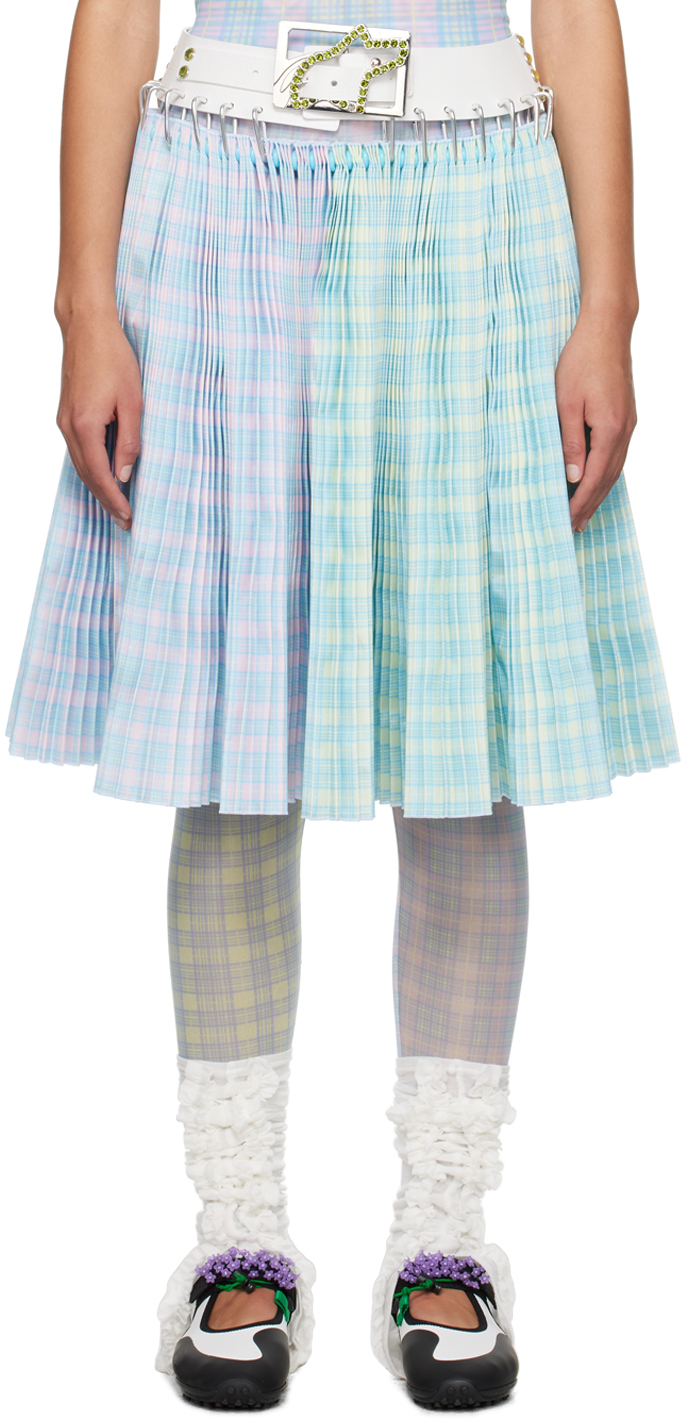 Chopova Lowena Pink & Yellow Lily Knee Midi Skirt In Pink And Yellow