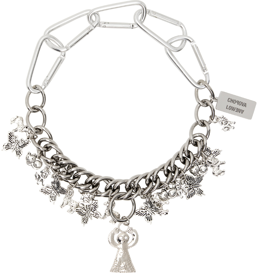 Chopova Lowena Silver Multi Charm Necklace