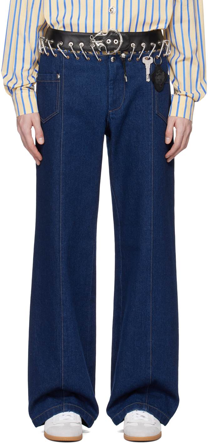 Chopova Lowena Ssense Exclusive Blue Bump Jeans
