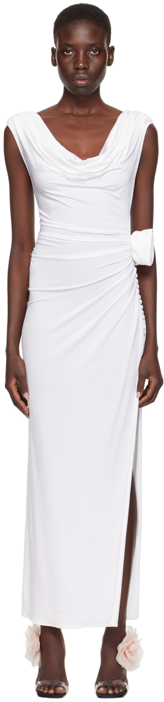 White Slit Midi Dress