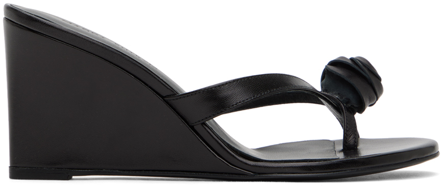 Black Wedge Heeled Sandals