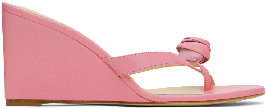 Shop Magda Butrym Pink Wedge Heeled Sandals