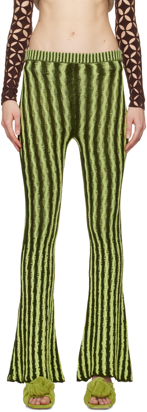 【関税込み】Isa Boulder グリーン Canyon Wave ラウンジパンツ Green Canyon Wave Lounge Pants by Isa Boulder on Sale