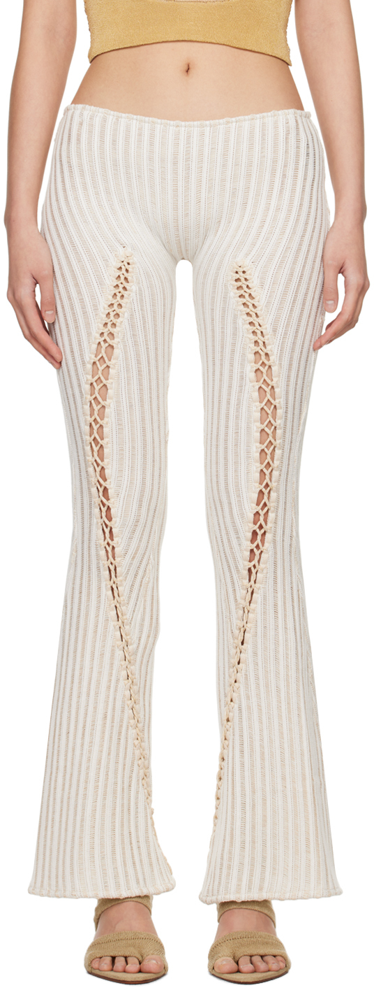 Isa Boulder Ssense Exclusive Beige Centipede Trousers In Calico
