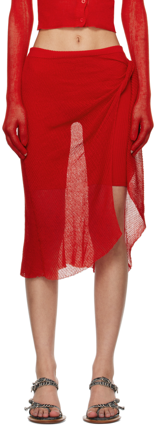 SSENSE Exclusive Red Wrap Miniskirt