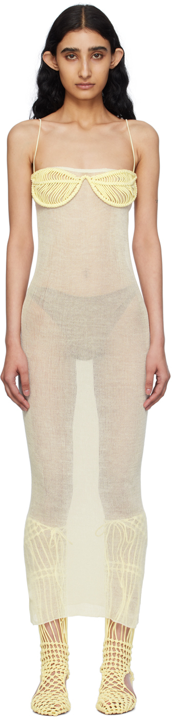 SSENSE Exclusive Off-White & Yellow Maxi Dress & Bra Set by Isa Boulder on  Sale