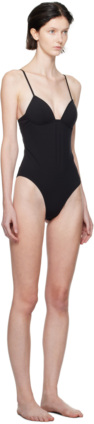 Fleur Du Mal Cupped Non-wire Bodysuit In 0100 Black